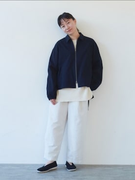 「yuni（ユニ　）のアイテム（ブルゾン）」を使った、bulle de savonさん（レディース・158cm）の春コーディネート