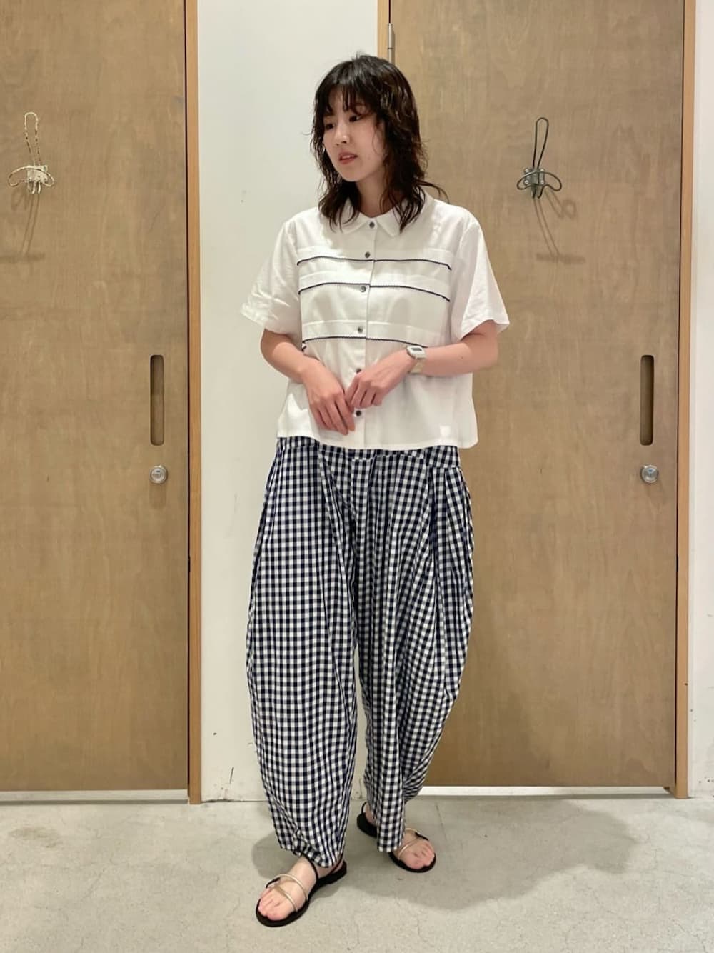 極美品！ビュルデサボン gingham balloon バルーンパンツ フリー 極美品！ビュルデサボン gingham balloon バルーンパンツ フリー