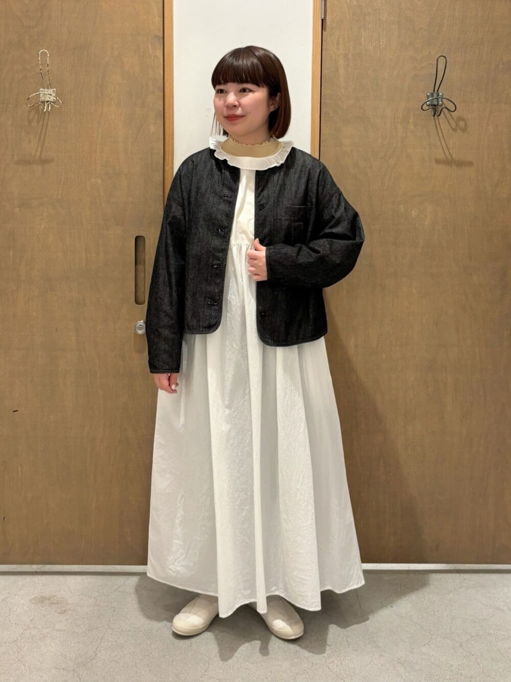 10oz デニム haori ジャケット 1701JK003241を使った人気ファッション