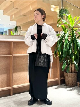 「yuni（ユニ　）のアイテム（ブルゾン）」を使った、bulle de savonさん（レディース・150cm）の春コーディネート
