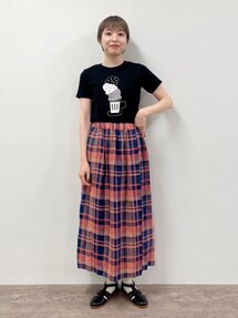 bulle de savon（ビュルデサボン）の「Linen Check rapスカート