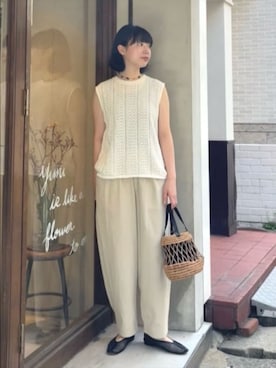 「yuni（ユニ　）のアイテム」を使った、bulle de savonさん（レディース・159cm）の春コーディネート