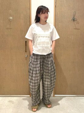 「シロティシャツ」｜bulle de savonさん（レディース・156cm）の夏コーディネート