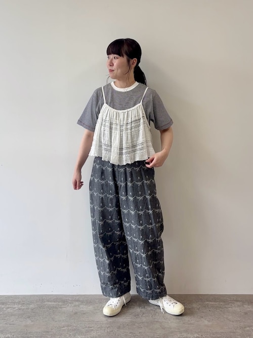 △デニム調 hana ジャカード パンツ（その他パンツ）｜bulle de