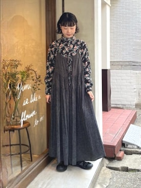 「アイテム（ジャンパースカート）」を使った、bulle de savonさん（レディース・158cm）の秋コーディネート