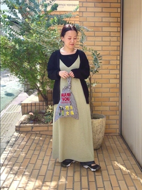 yuni カーディガン コットン/ナイロン sheer stripes レディース