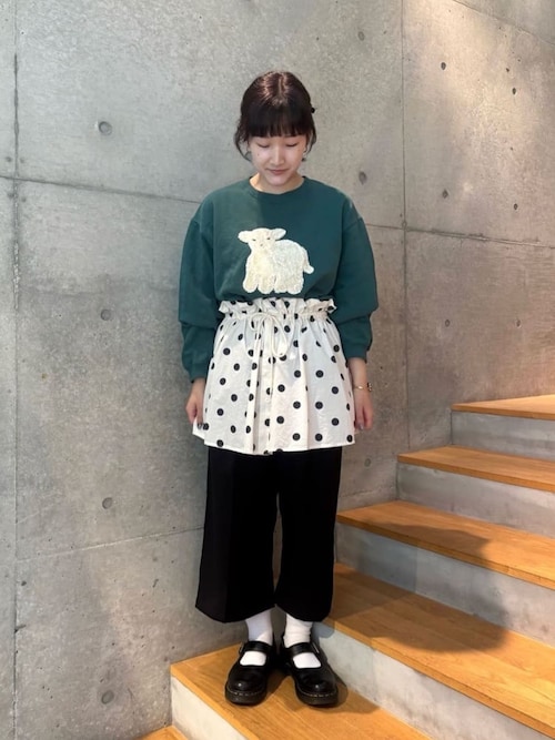 bulle de savon 30/10 コーマ裏毛 子ひつじ刺繍 スウェット 30/10 コーマ裏毛 子ひつじ刺繍 スウェット（スウェット）｜bulle de