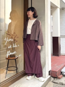「yuni（ユニ　）のアイテム」を使った、bulle de savonさん（レディース・158cm）の夏コーディネート