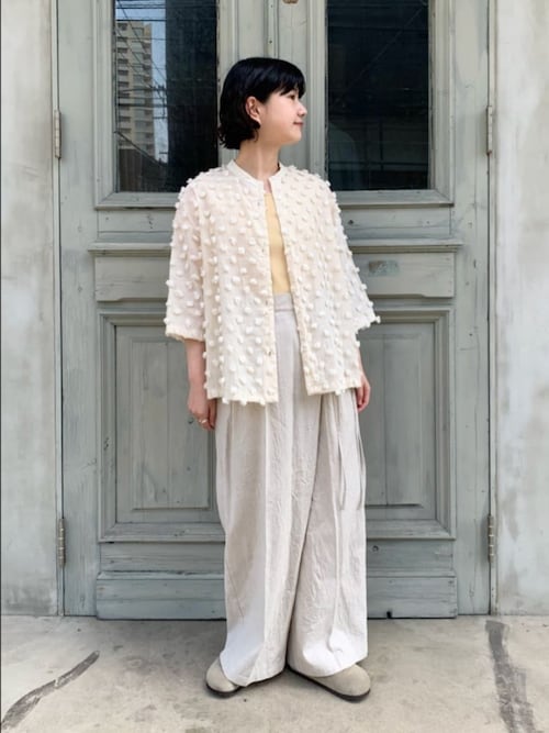 yuni ワイドパンツ パンツ 高密度Cotton/Linen high waist wrap パンツ