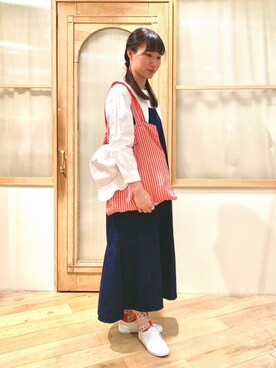 「アイテム（エコバッグ/サブバッグ）」を使った、bulle de savonさん（レディース・165cm）の冬コーディネート