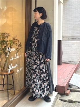 「アイテム（ジャンパースカート）」を使った、bulle de savonさん（レディース・158cm）の秋コーディネート