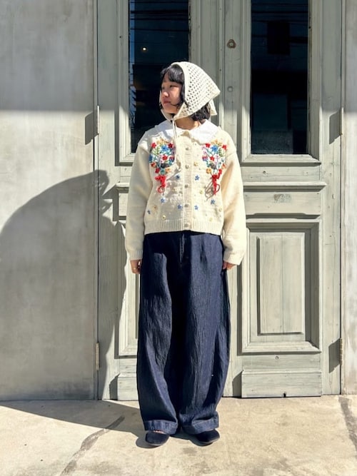 △ペルーハンドニット ブーケ刺繍カーディガン（カーディガン/ボレロ