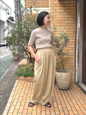「yuni（ユニ　）のアイテム」を使った、bulle de savonさん（レディース・158cm）の春コーディネート