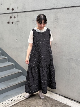 bulle de savon（ビュルデサボン）の「CHECK タックワンピース