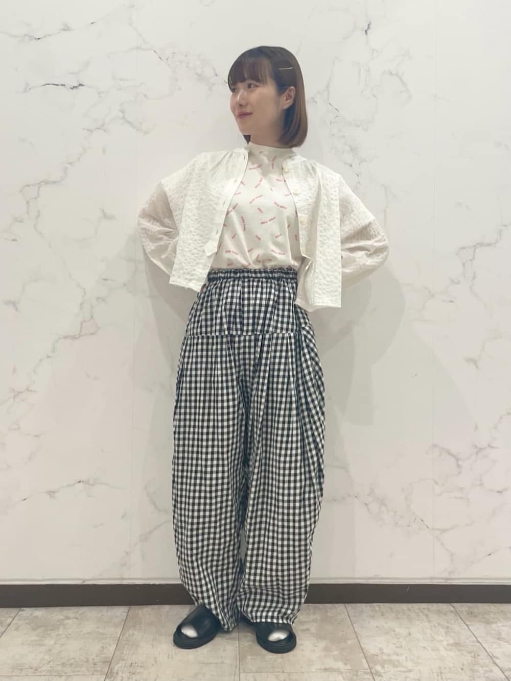 極美品！ビュルデサボン gingham balloon バルーンパンツ フリー 極美品！ビュルデサボン gingham balloon バルーンパンツ フリー