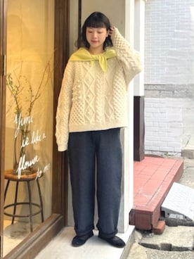 「yuni（ユニ　）のアイテム」を使った、bulle de savonさん（レディース・159cm）の冬コーディネート