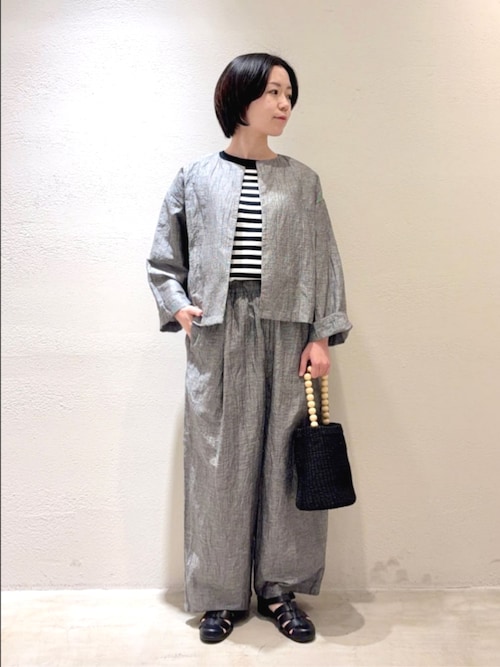 yuni ワイドパンツ パンツ L/C/Pe washer gum tuck pants レディース