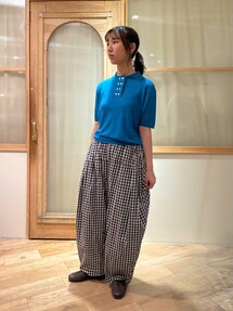 極美品！ビュルデサボン gingham balloon バルーンパンツ フリー 極美品！ビュルデサボン gingham balloon バルーンパンツ フリー