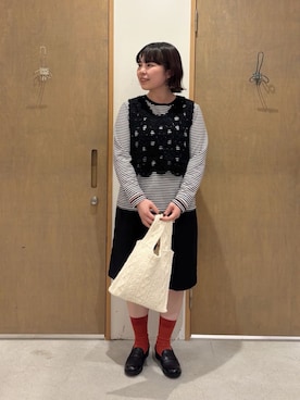 「アイテム（エコバッグ/サブバッグ）」を使った、bulle de savonさん（レディース・151cm）の秋コーディネート