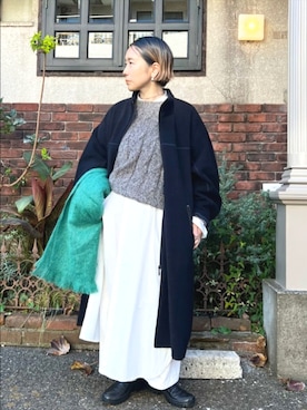 「アイテム（シャツワンピース）」を使った、bulle de savonさん（レディース・150cm）の冬コーディネート