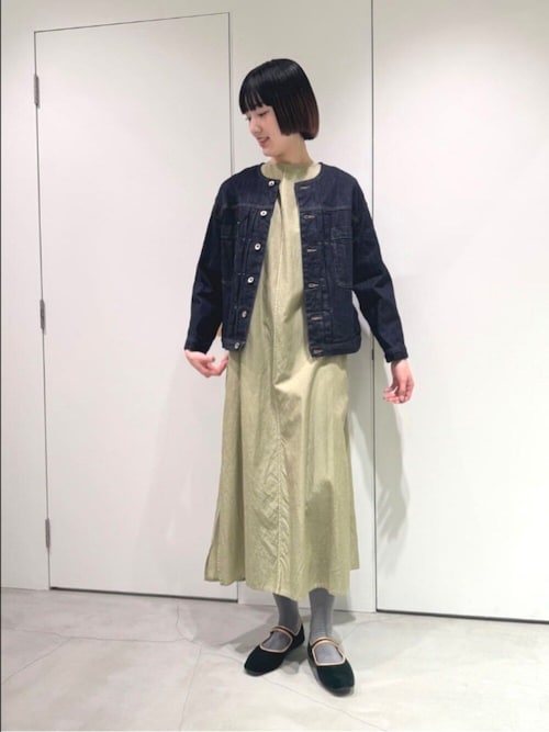 △cotton denim ノーカラー ブルゾン（デニムジャケット）｜yuni（ユニ