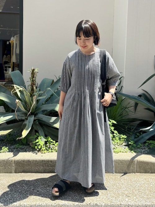 △gingham pin tuck ワンピース（ワンピース）｜bulle de savon