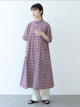 「yuni（ユニ　）のアイテム（シャツワンピース）」を使った、bulle de savonさん（レディース・162cm）の春コーディネート