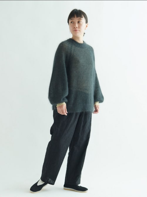△60/-強撚ストレッチフライス クルーネックプルオーバー（T