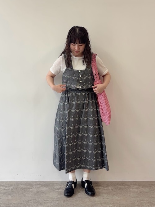 bulle de savon tシャツ hana×mesh ジャガード 半袖プルオーバー