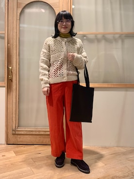「chambre de charme（シャンブルドゥシャーム）のアイテム（トップス）」を使った、bulle de savonさん（レディース・156cm）の秋コーディネート