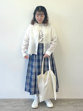 「アイテム（エコバッグ/サブバッグ）」を使った、bulle de savonさん（レディース・155cm）の春コーディネート