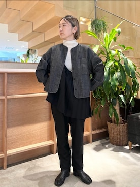 「yuni」｜「アイテム（ジャケット/アウター）」を使った、bulle de savonさん（レディース・150cm）の冬コーディネート