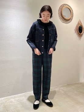 「ニット/セーター」｜「アイテム（デニムジャケット）」を使った、bulle de savonさん（レディース・165cm）の秋コーディネート