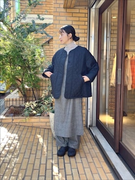 「アイテム（スラックス）」を使った、bulle de savonさん（レディース・163cm）の秋コーディネート