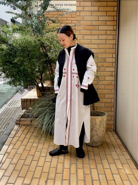 「yuni（ユニ　）のアイテム（シャツワンピース）」を使った、bulle de savonさん（レディース・152cm）の秋コーディネート