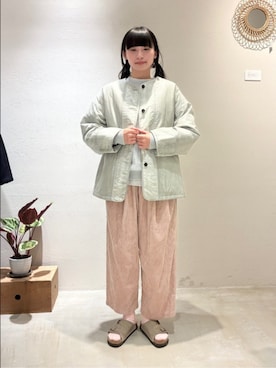 「アイテム（ダウンジャケット/コート）」を使った、bulle de savonさん（レディース・161cm）の秋コーディネート