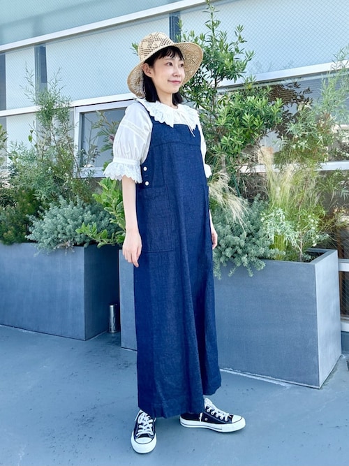 bulle de savon（ビュルデサボン）の「8oz denim ジャンパースカート