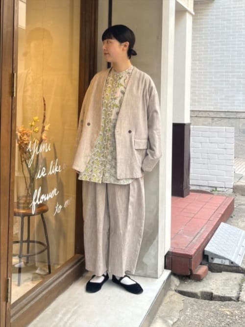 ○slab nep tweed no collarジャケット AMBIDEX Store ○slab nep tweed no collarジャケット(F ミックス): yuni