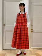 bulle de savon（ビュルデサボン）の「C/E CHECK タック ワンピース