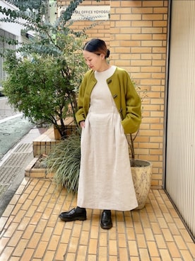 「yuni（ユニ　）のアイテム（ジャケット/アウター）」を使った、bulle de savonさん（レディース・152cm）の秋コーディネート