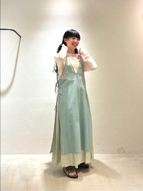 yuni ワンピース sheer summer Wool-Polyester Voil strings キャミ