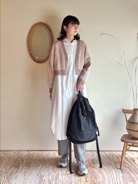 「アイテム（シャツワンピース）」を使った、bulle de savonさん（レディース・150cm）の秋コーディネート