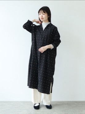 「yuni（ユニ　）のアイテム（シャツワンピース）」を使った、bulle de savonさん（レディース・162cm）の春コーディネート