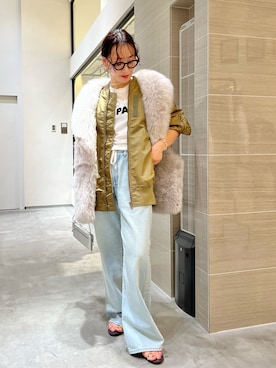 「アイテム（MA-1）」を使った、miyakoshi＿87さん（レディース・158cm）の秋コーディネート