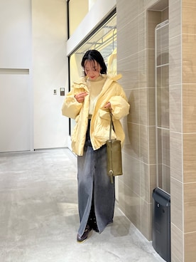 「アイテム（デニムスカート）」を使った、miyakoshi＿87さん（レディース・158cm）の秋コーディネート