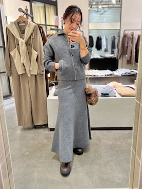 「アイテム（ブルゾン、グレー系）」を使った、miyakoshi＿87さん（レディース・158cm）の秋コーディネート