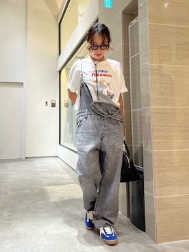 「アイテム（オールインワン・サロペット、グレー系）」を使った、miyakoshi＿87さん（レディース・158cm）の夏コーディネート