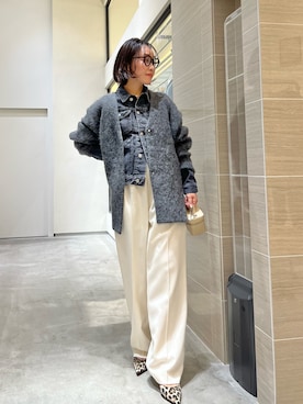 「アイテム（パンプス、イエロー系）」を使った、miyakoshi＿87さん（レディース・158cm）の秋コーディネート