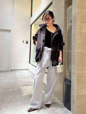 「アイテム（ブルゾン、ブラウン系）」を使った、miyakoshi＿87さん（レディース・158cm）の夏コーディネート