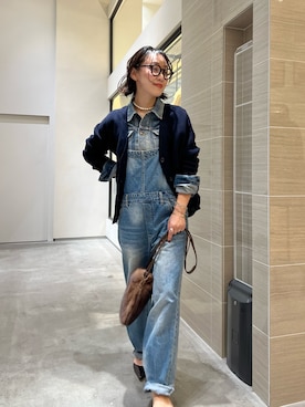 「アイテム（つなぎ/オールインワン）」を使った、miyakoshi＿87さん（レディース・158cm）の秋コーディネート